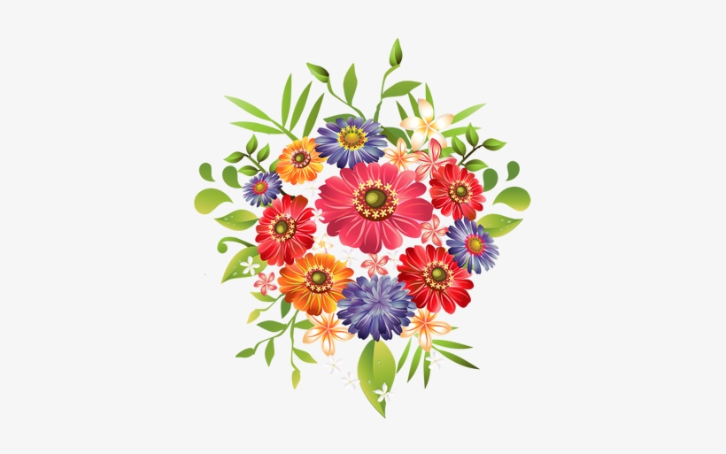 Victorian Summer Flowers Clip Art - Bouquet Of Flowers Clip Art Png, transparent png download