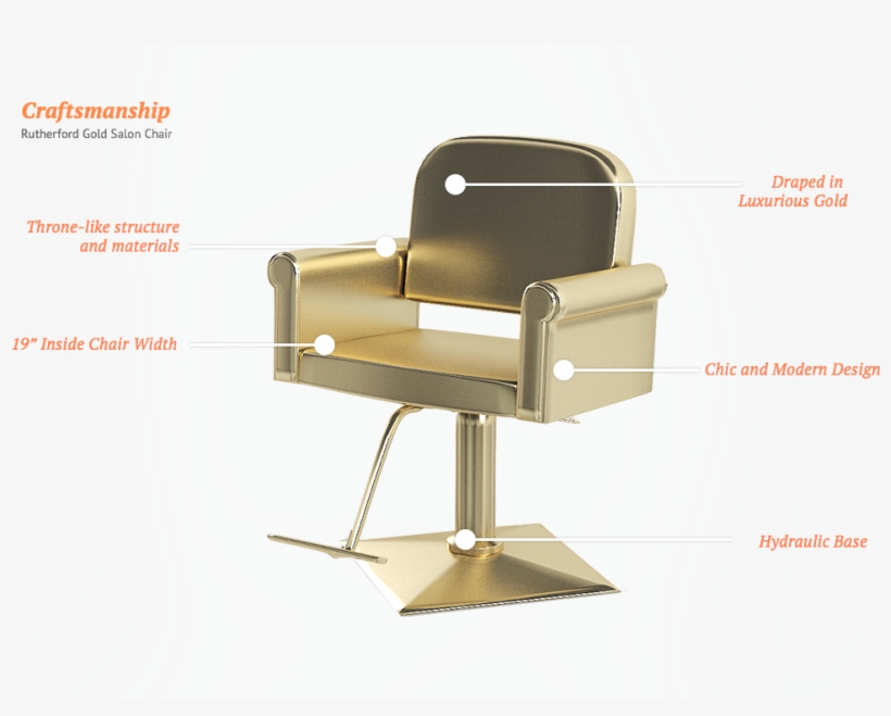 Product Specs - Black And Gold Salon Chair, transparent png download