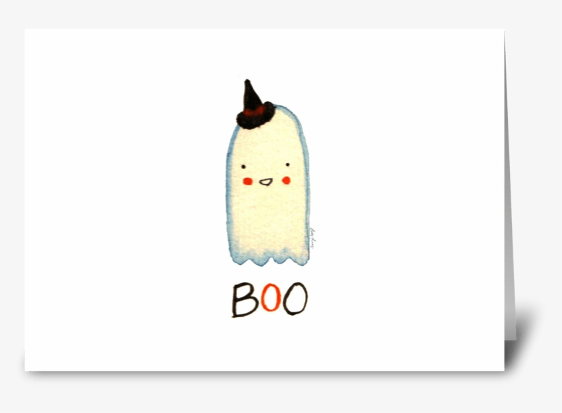 Halloween Ghost Greeting Card - Cartoon, transparent png download