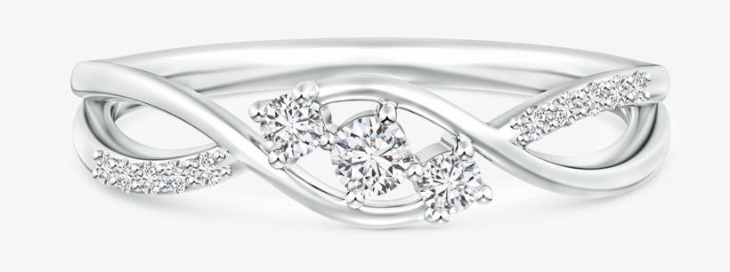 Infinity Twist Lab Grown Diamond Three Stone Bypass, transparent png download