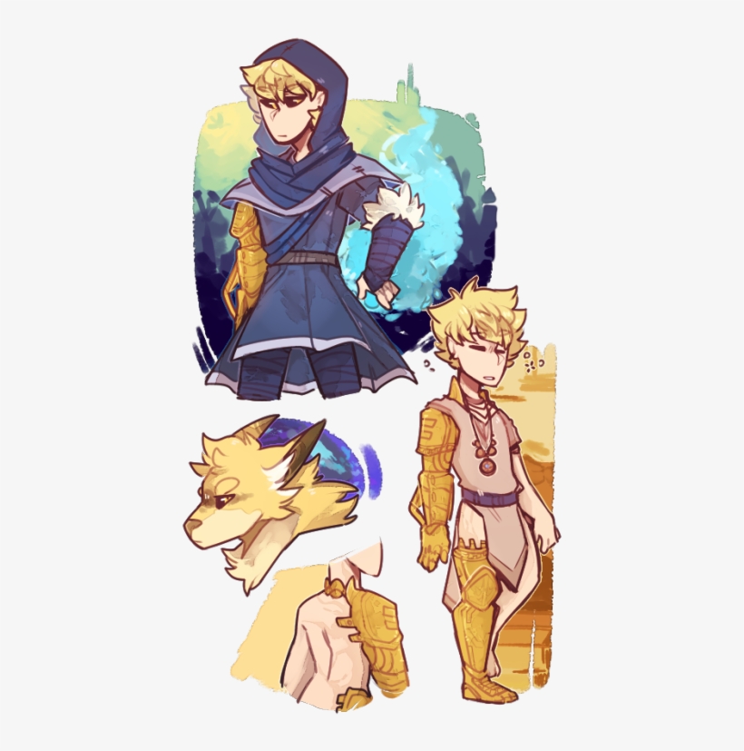 There He Is, Floofy Golden Werewolf Boy )v) - Cartoon, transparent png download