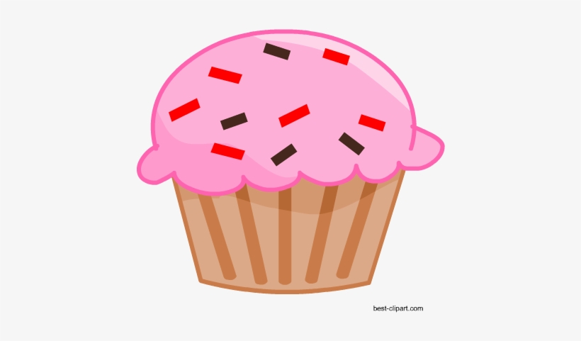 Free Strawberry Cupcake Clip Art - Cake Props For Photo Booth, transparent png download