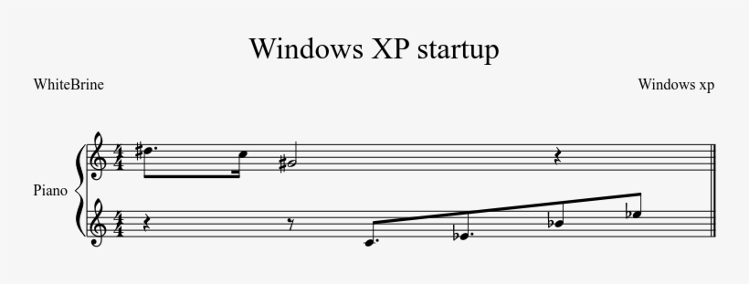 Windows Xp Startup Sheet Music Composed By Windows - Windows Xp Startup Notes, transparent png download