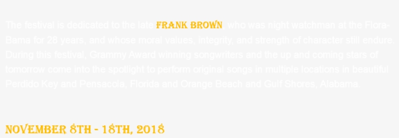 The Festival Is Dedicated To The Late Frank Brown, - Festival, transparent png download