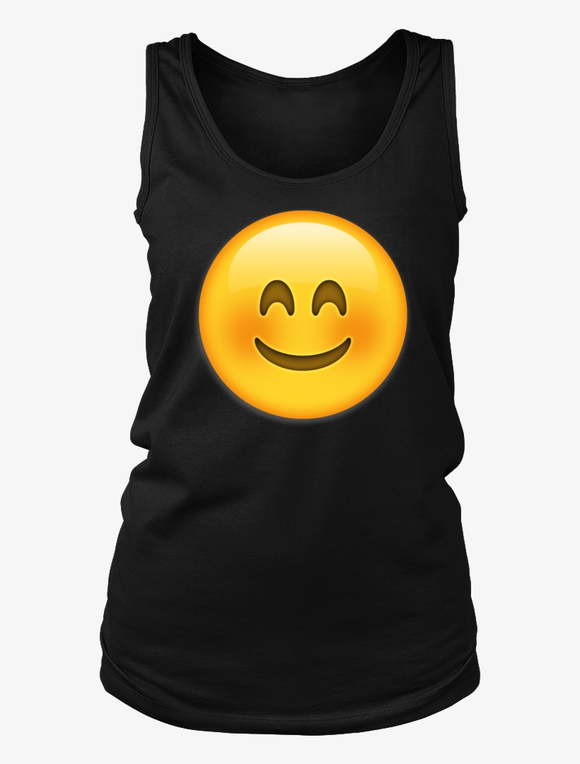 Blush Emoji Tank Top - Shirt, transparent png download