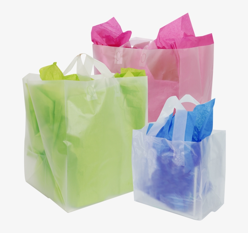 Frosty Soft Loop Handle - Frosty Clear Soft Loop Shopper Bag (12" X 10" X 14, transparent png download