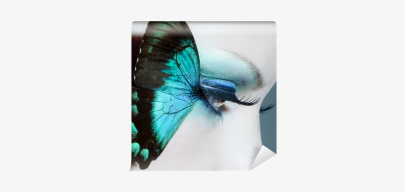 Beautiful Woman Eye Close Up With Butterfly Wings Wall - Soul Kissing Michelle Schaper, transparent png download