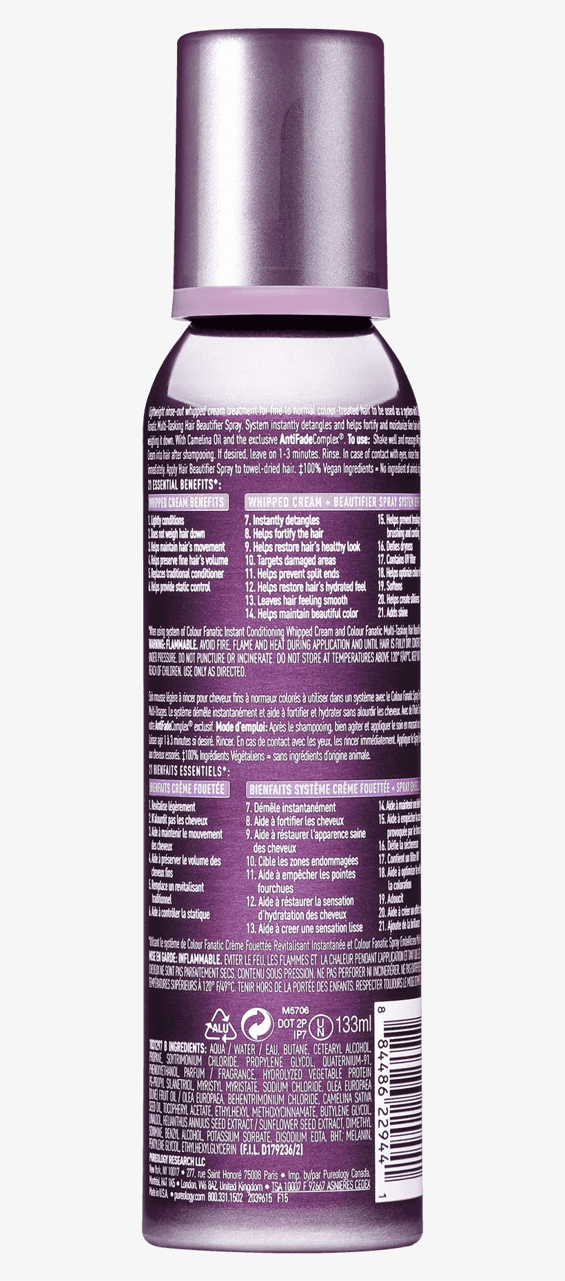 Colour Fanatic Whipped Cream Conditioner - Pureology Colour Fanatic Multi-benefit Leave-in Treatment, transparent png download