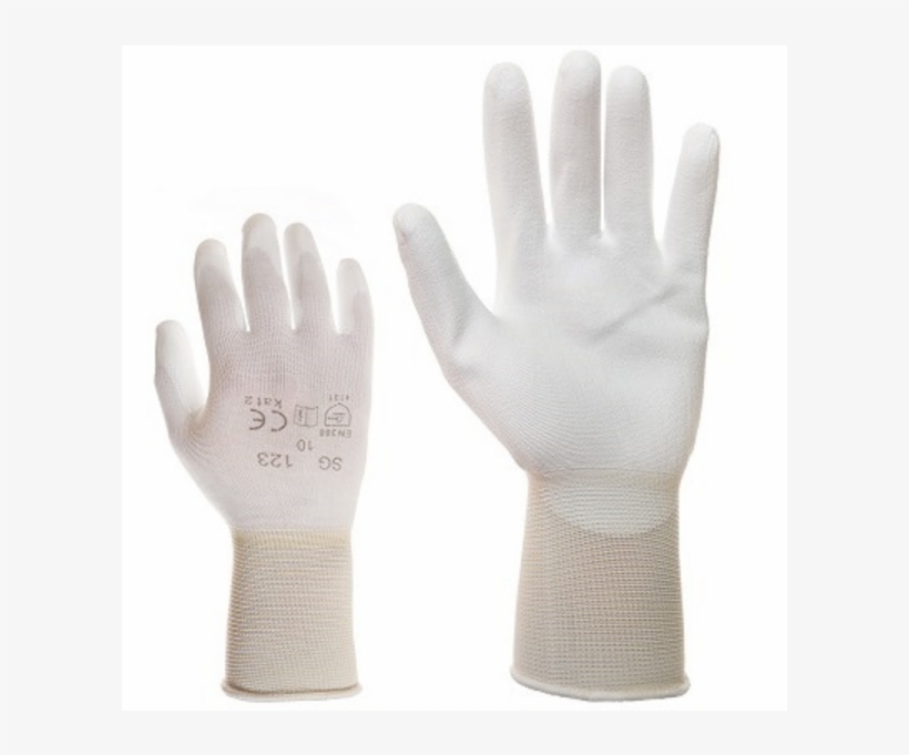 Mclean White Elastic Nylon Work Gloves, Palm Covered - Nylon, transparent png download