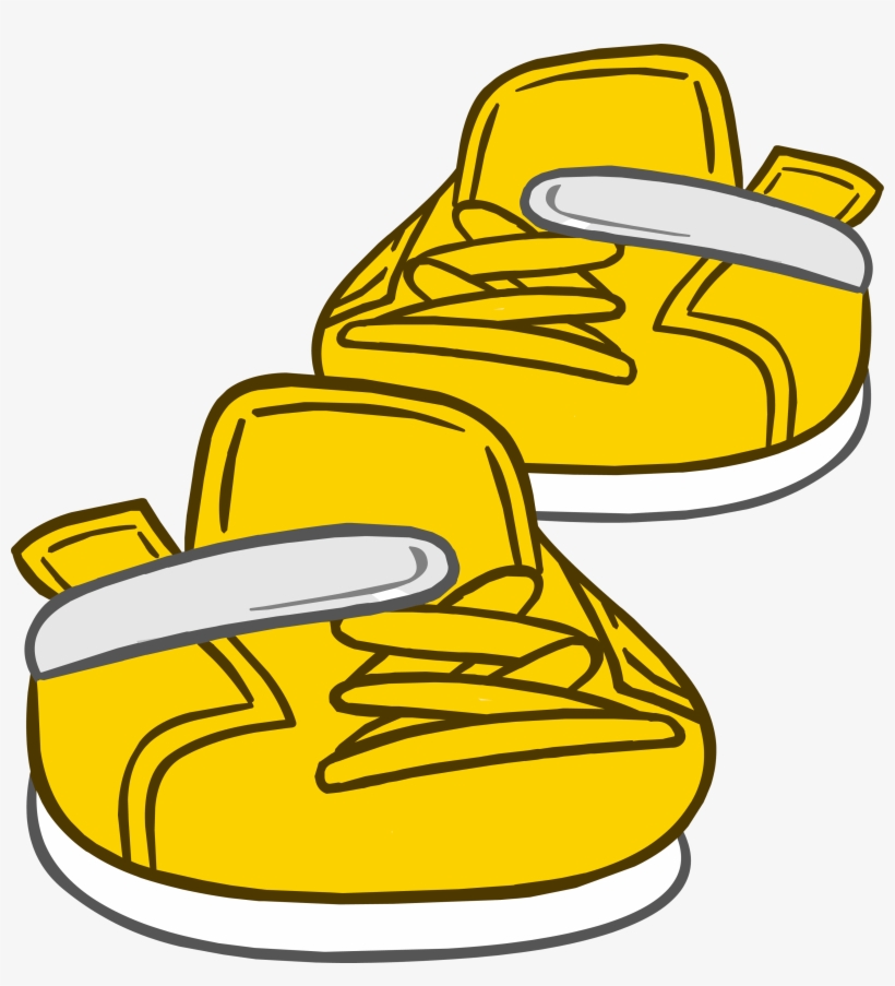 Gold Sneakers Clothing Icon Id 6176 - Club Penguin Gold Shoes, transparent png download