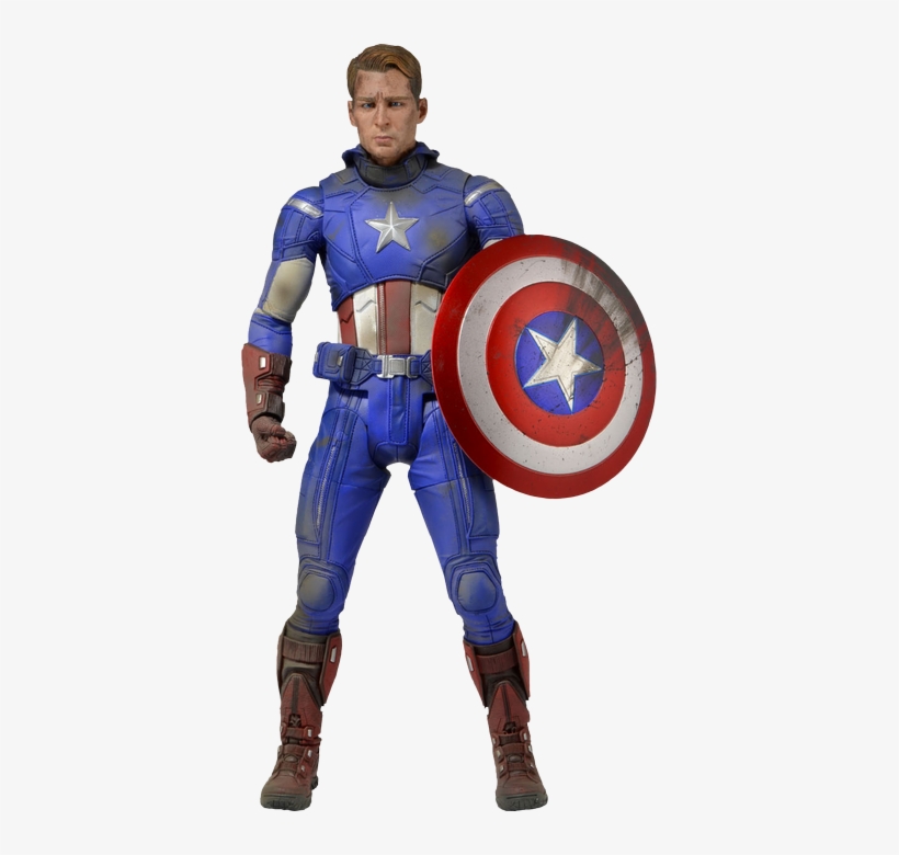 Captain America Battle Damaged - Neca Avengers Captain America, transparent png download