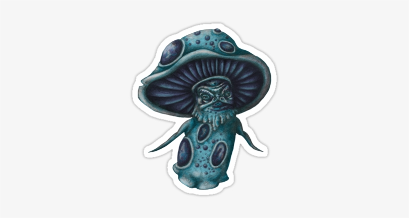 Little Blue Mushroom Creature On Sticker By Imogen - Myconid, transparent png download