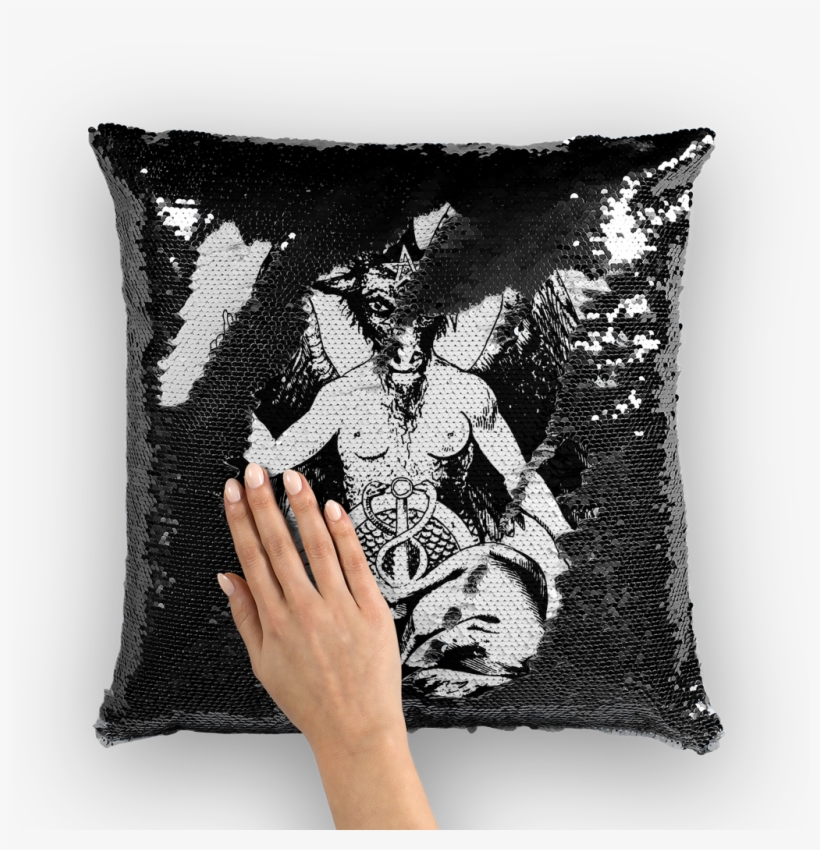 Baphomet Black ﻿sequin Cushion Cover - Cushion, transparent png download