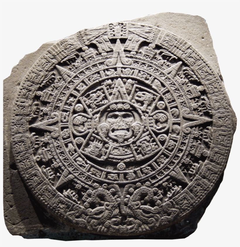 Wyman Aztec-sundisk Sil Aztec Carving Wyman Sumbolaztecsundial - Mexico City, transparent png download