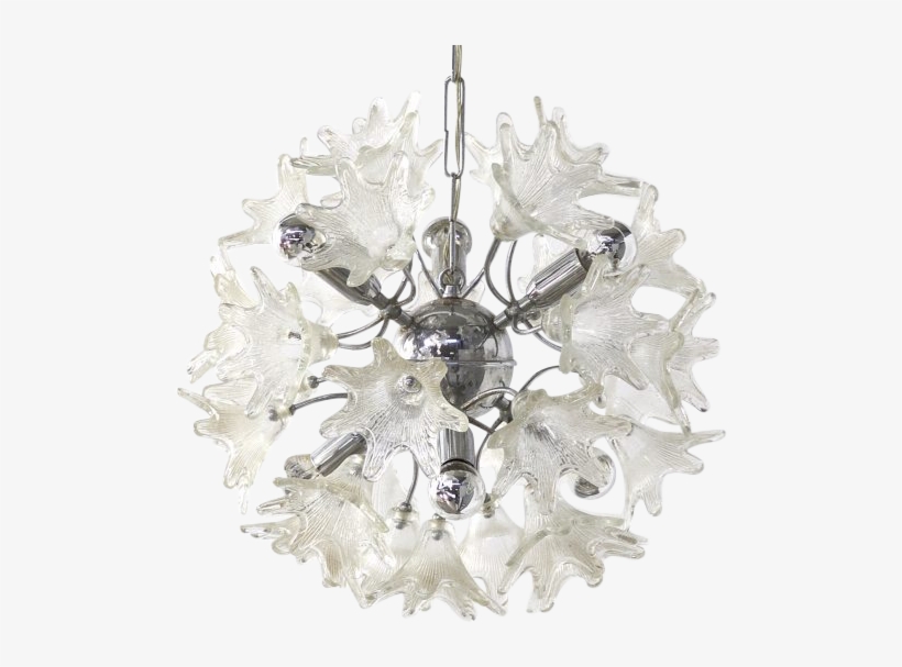 Fabulous Sputnik Flower Pendant Lamp With Crystal Lamp - Paolo Venini, transparent png download