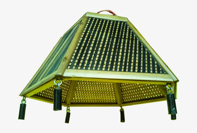 Hexagonal Bamboo Hanging Lamp In Brown And Yellow - Pendant Light, transparent png download