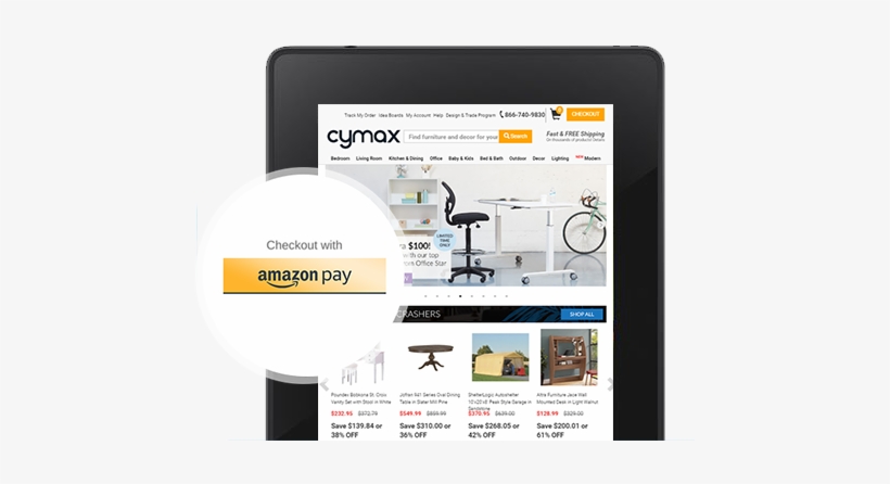Amazon Pay Easily Integrates Into Your Site - Cymax, transparent png download