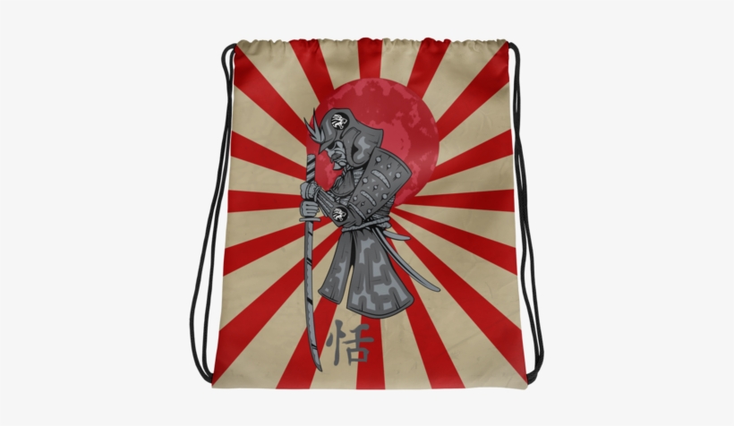 Vorvaeh The Last Samurai Drawstring Bag - Samurai And Red Moon - Japanese Asian Sword Snap On, transparent png download