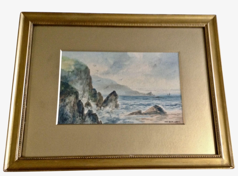 Reynolds Rock Bound Coast, 20th Century Seascape Watercolor - Watercolor Painting, transparent png download