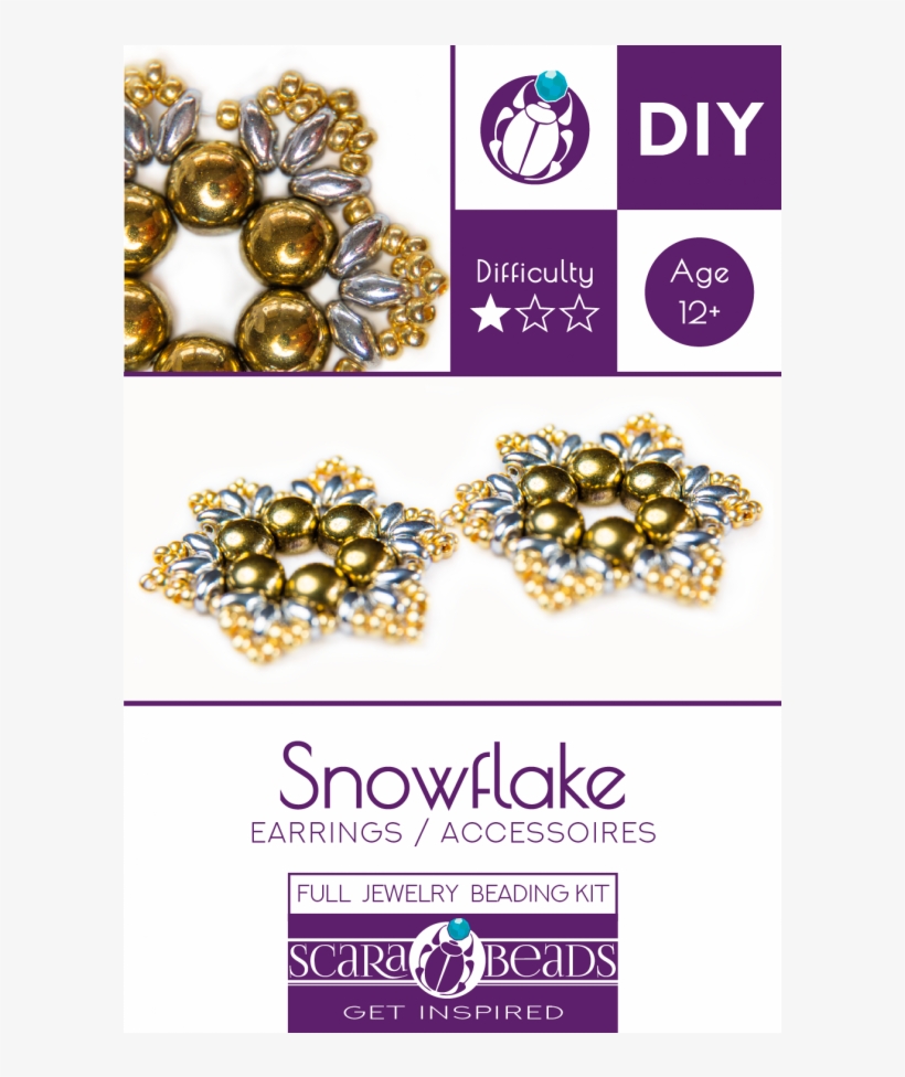 Exclusive Beading Kit For Making Two Jewelry Diy ''snowflake'' - Jewellery, transparent png download