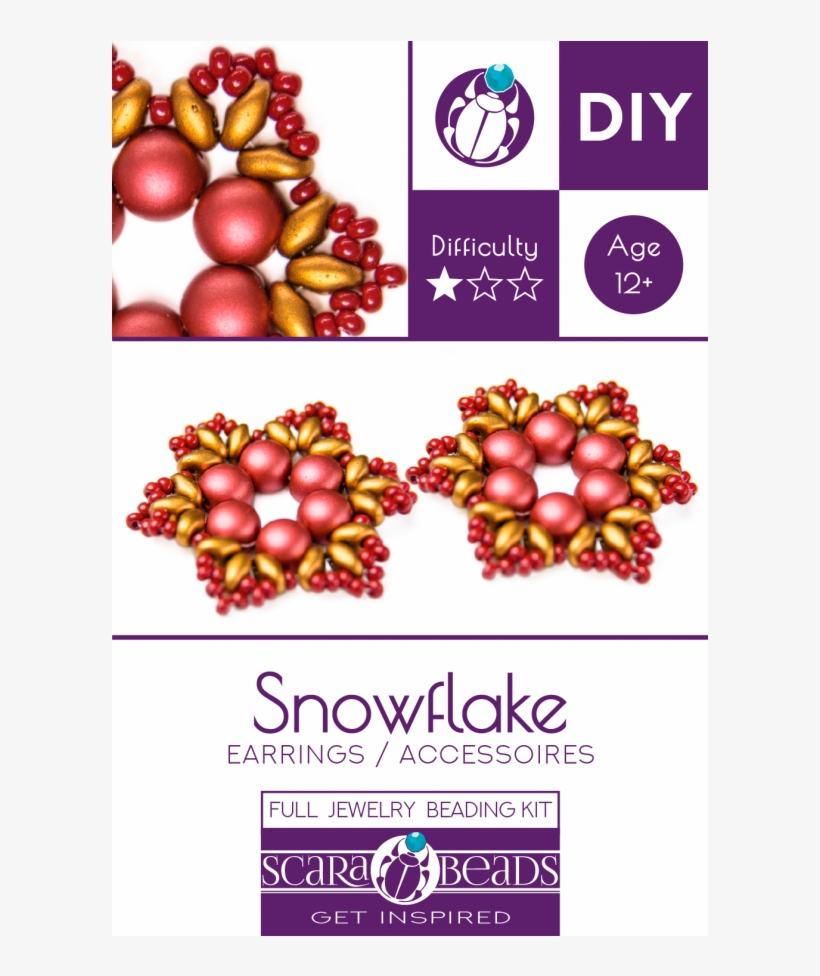 Exclusive Beading Kit For Making Two Jewelry Diy ''snowflake'' - Jewellery, transparent png download