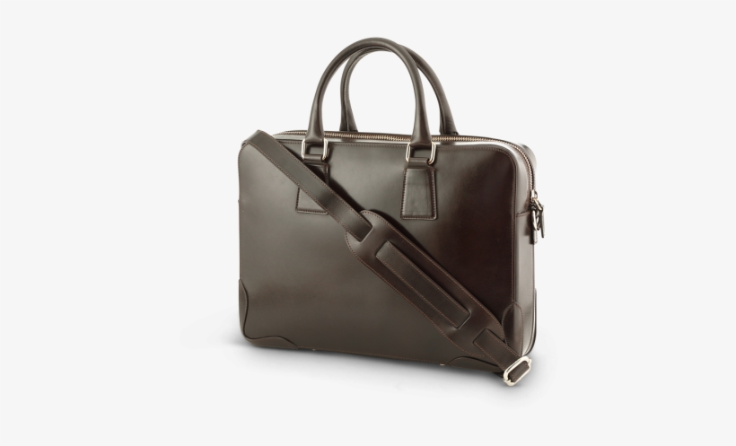 Italian Leather Briefcase With Shoulder Strap-dark - Strap, transparent png download
