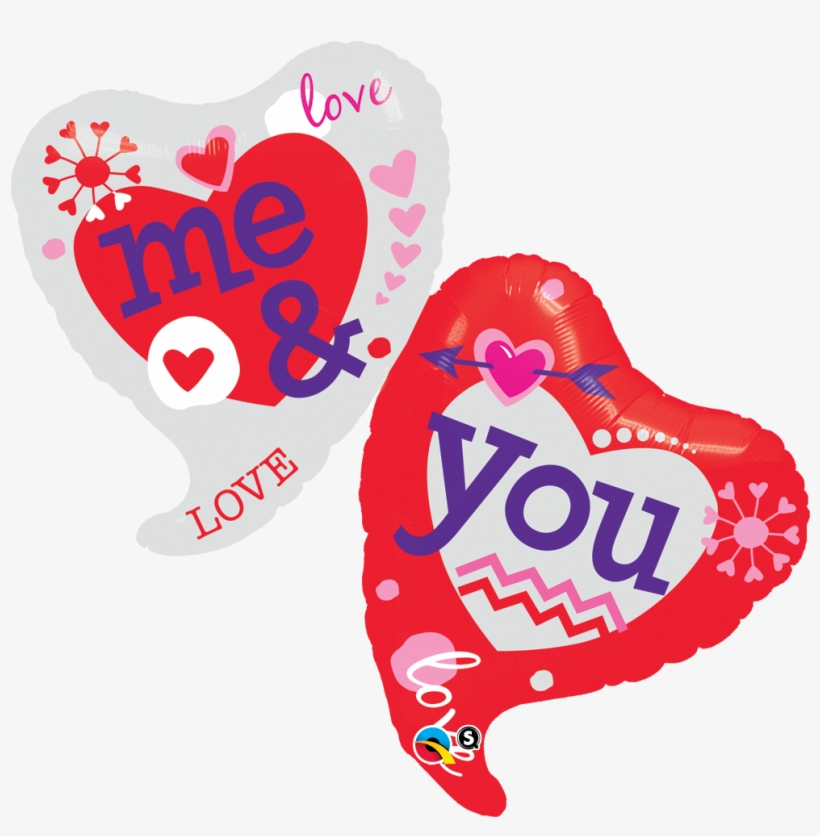 Valentine's You And Me Supershape 42" Foil Balloon, transparent png download
