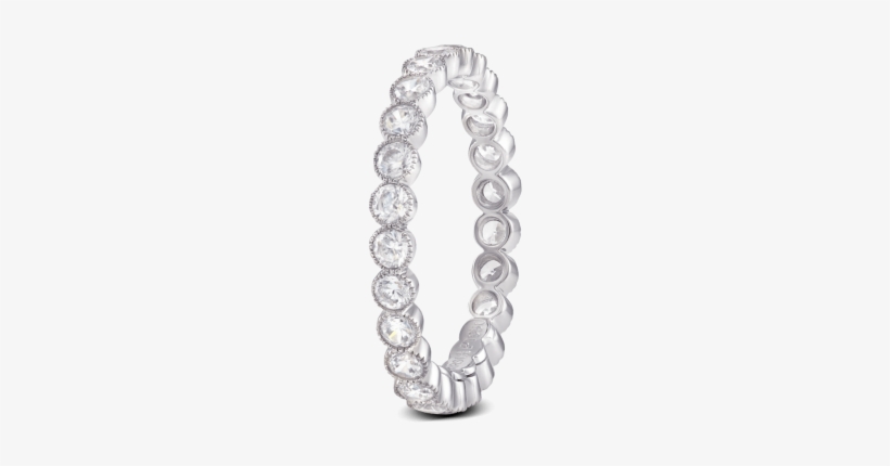 Ring Bezeled Diamonds Eternity Wedding Band Platinum - Chain, transparent png download