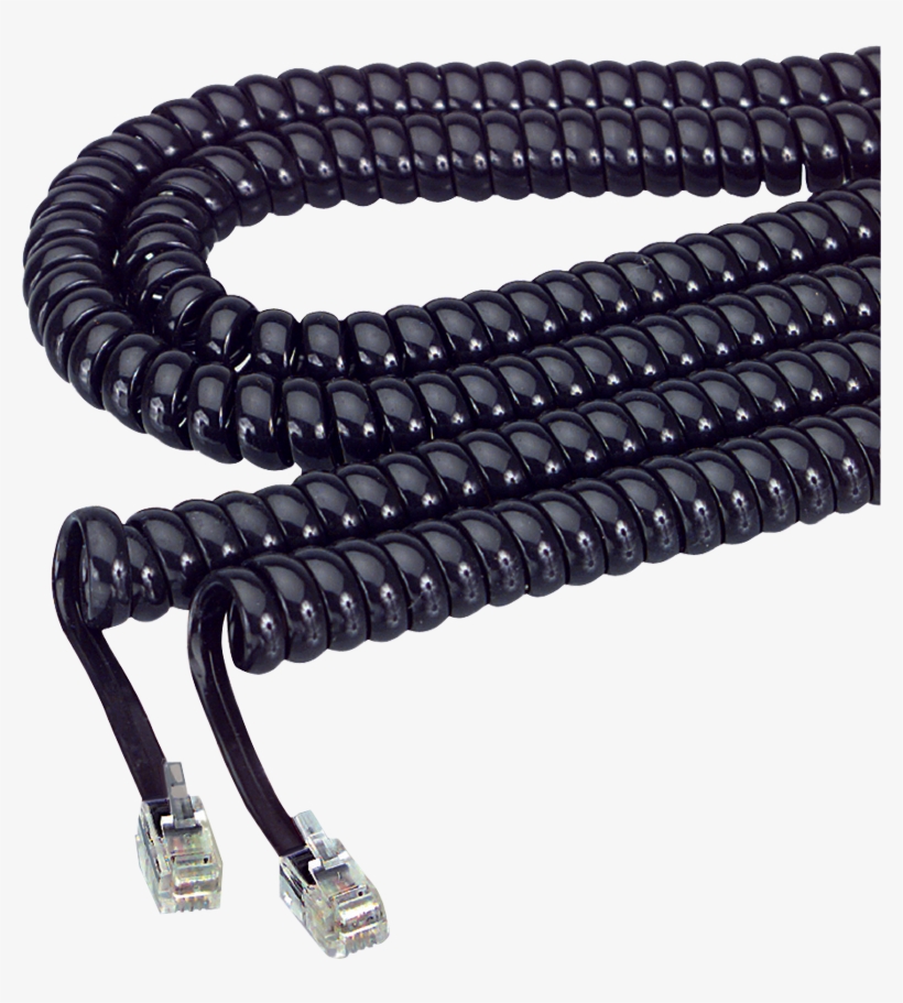 Product Image - Softalk 48102 Phone Coil Cord 12-feet Black Landline, transparent png download