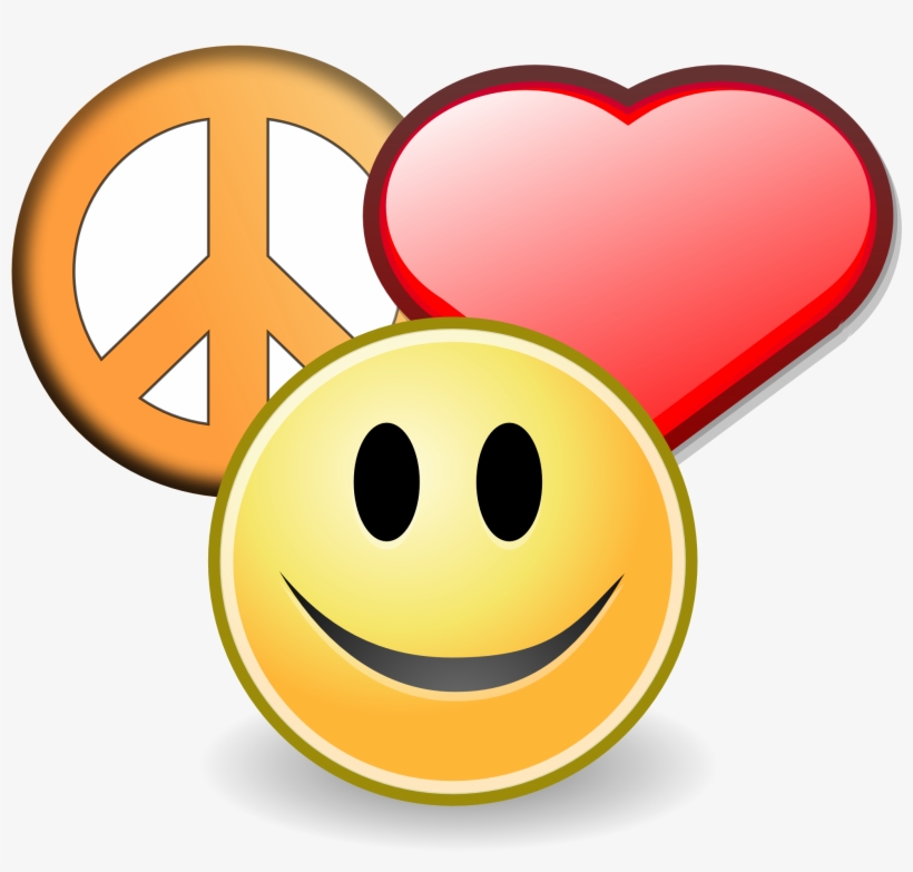 Clip Art Peace Love And Happyness Christmas - Peace And Love Clip Art, transparent png download