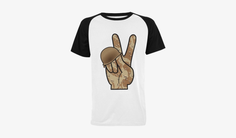 Desert Camouflage Peace Sign Men's Raglan T-shirt (model - Shirt, transparent png download