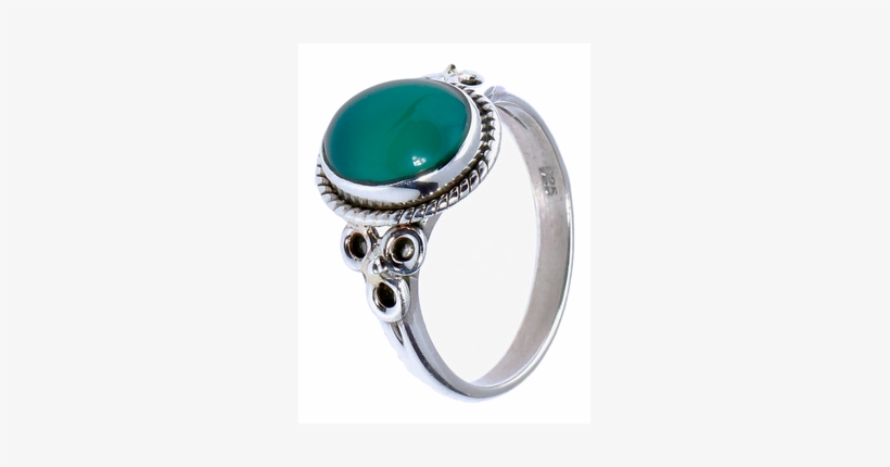 Silver Rings Onyx Green Rope Border Flower Three Circles - Silberringe Onyx Grün Seilrand Blume Drei Kreise Oval, transparent png download
