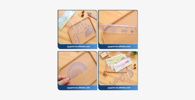School Plastic Ruler Triangle Protractor Set/high Quality - Plywood, transparent png download