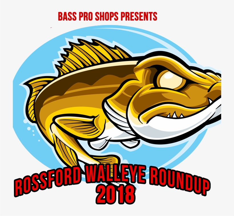 Bass Pro Shops Rossford Walleye Roundup - Sticker Angry Fish Looks R Durable Boat (10 X 7,47, transparent png download
