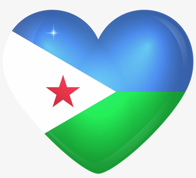 Djibouti Large Heart Flag - Heart, transparent png download