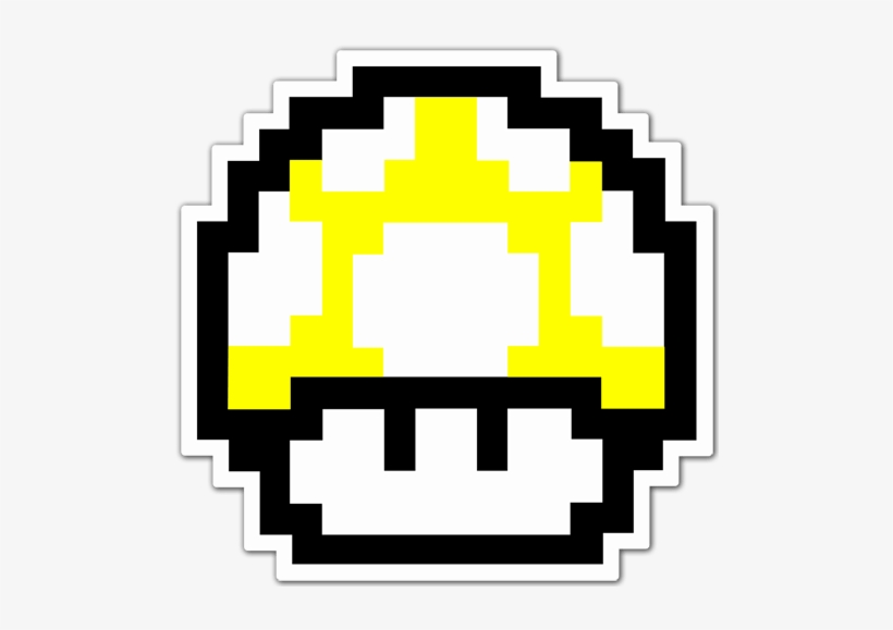 Car & Motorbike Stickers - Mario Mushroom Yellow, transparent png download