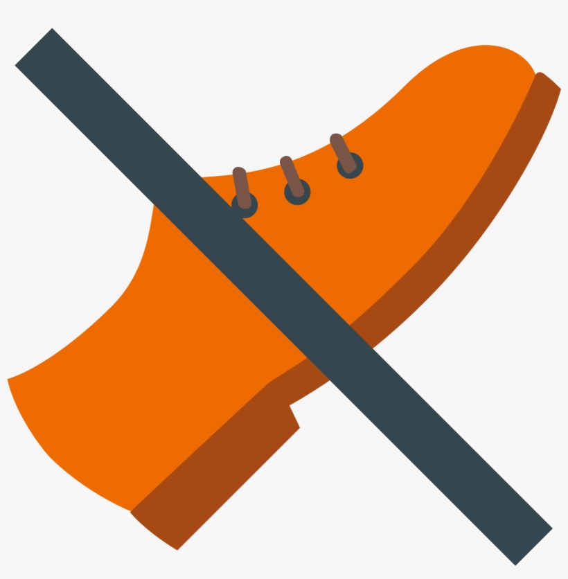 This Icon Depicts A Pair Of Shoes With A Slash Mark, transparent png download