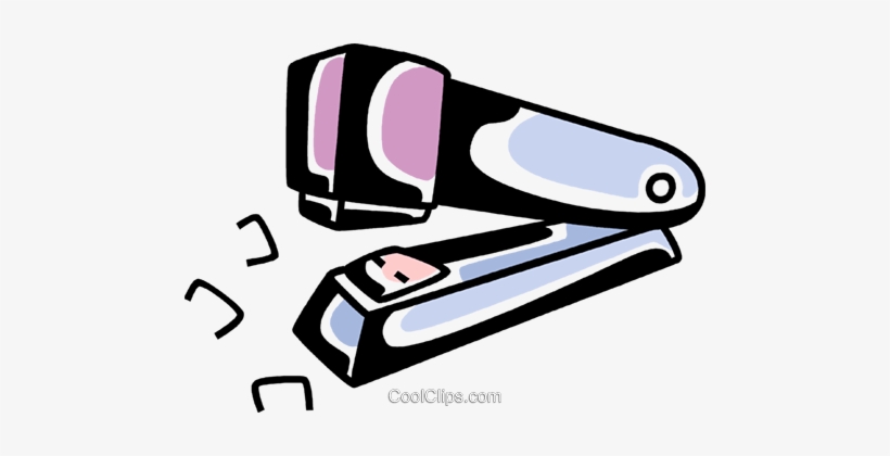 Stapler And Staples Royalty Free Vector Clip Art Illustration - Stapler
