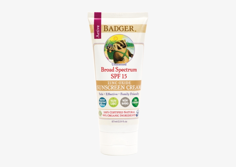 Natural Sunscreen Cream Badger Spf15 Unscented V=1470697682 - Badger Balm Unscented Sunscreen, transparent png download