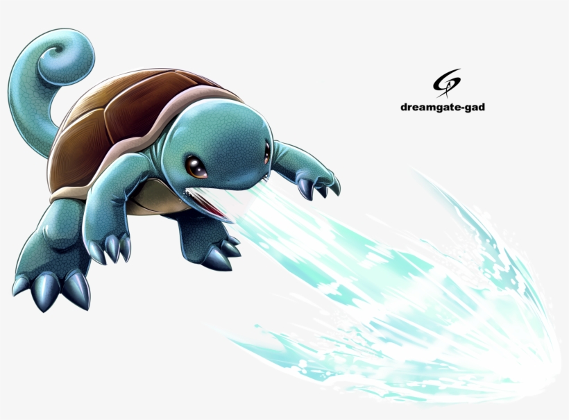 #007 Squirtle Used Water Gun And Bubble - Squirtle Water Gun Png, transparent png download