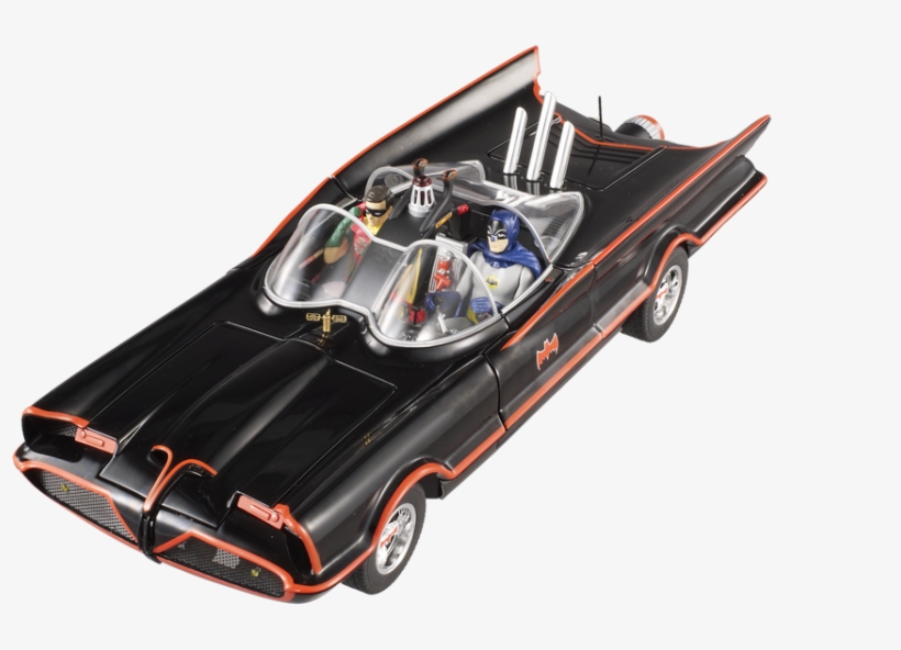 Classic Tv Batmobile, Batman And Robin Figures Included, transparent png download