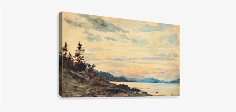 Fjordlandskap Vid Solnedgang Canvas Print - Canvas Print, transparent png download