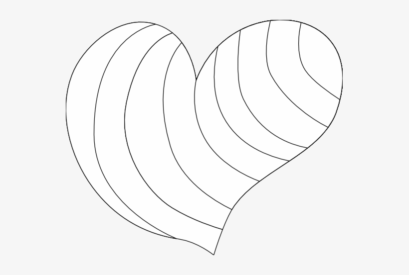 Hippie Heart Sheet Page Black White Line Art 555px - Heart Colouring In Pages, transparent png download