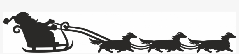 Dachshund Long Haired Santa Sleigh - Santa Claus, transparent png download