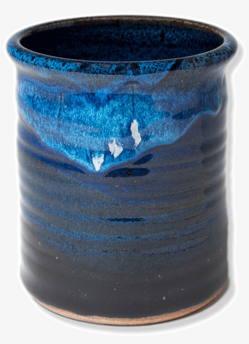 Blue Handmade Pottery Spoon Crock - Earthenware, transparent png download