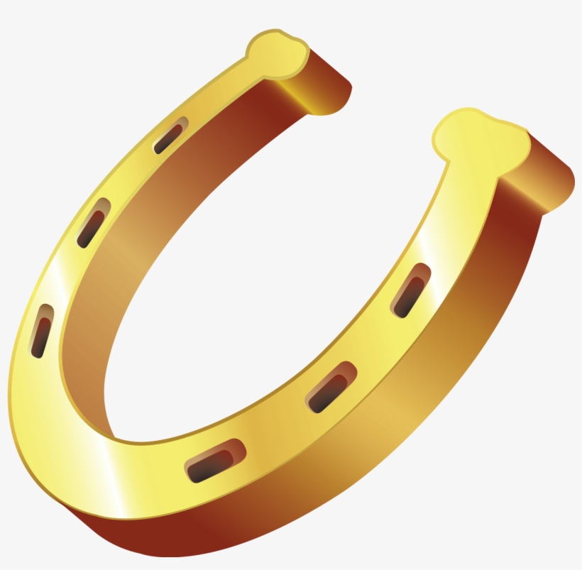 Gold Horseshoe Png Clipart - Horse Shoe Clip Art Gold, transparent png download