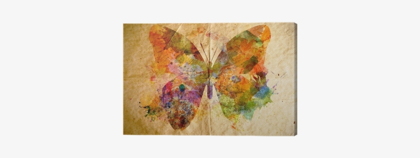 Watercolor Butterfly, Old Paper Background Canvas Print - Borboleta Psicologia, transparent png download