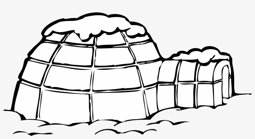 Igloo Black And White Clip Art, transparent png download