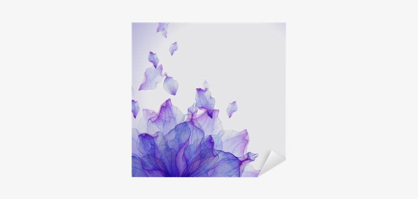 Watercolor Card With Purple Flower Petal Sticker • - Petal Watercolour Vector, transparent png download