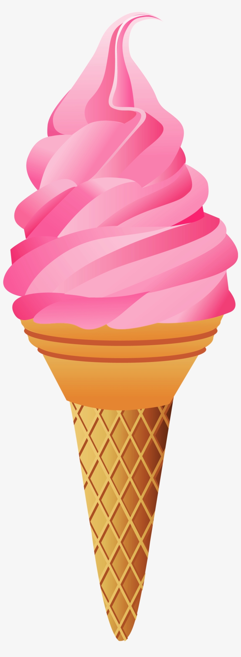 Chocolate Ice Cream Cone, Ice Cream Clipart, Ice Cream - Strawberry Ice Cream Clipart, transparent png download